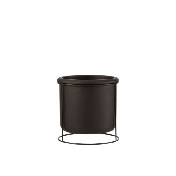 FLOWER POT SUSPENDED CEMENT BLACK SMALL