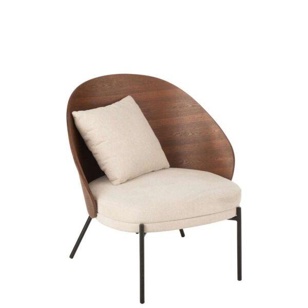 LOUNGE CHAIR LONE PLY WOOD/METAL BROWN/BEIGE