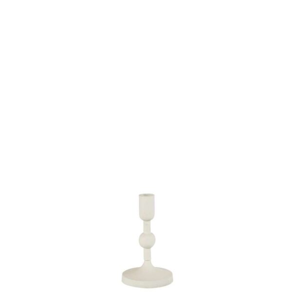 CANDLEHOLDER BALLS ALUMINIUM WHITE SMALL