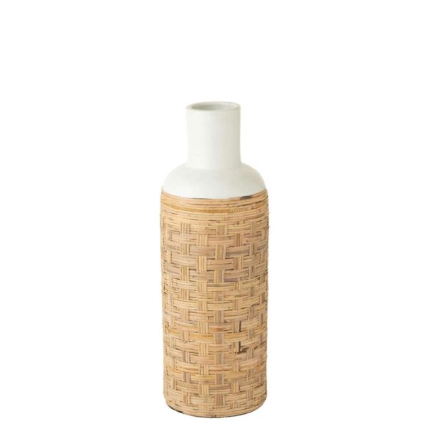VASE WEAVING TERRACOTA/RATTAN WHITE/NATURAL