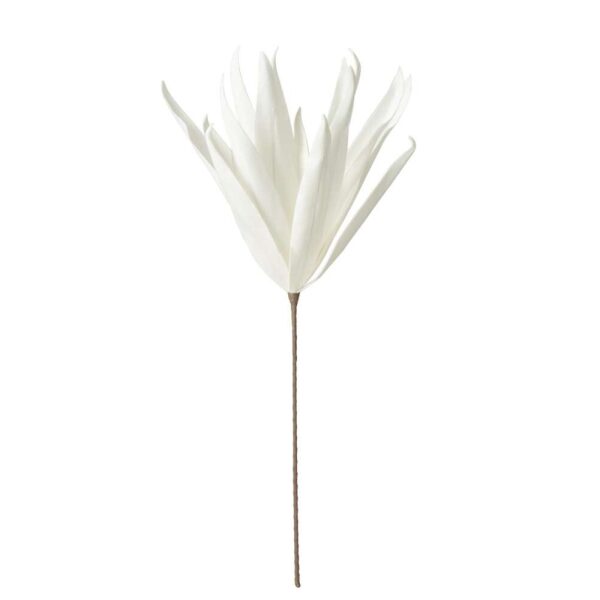 FLOWER BRANCH LONG LEAVES 1 HEAD EVA WHITE