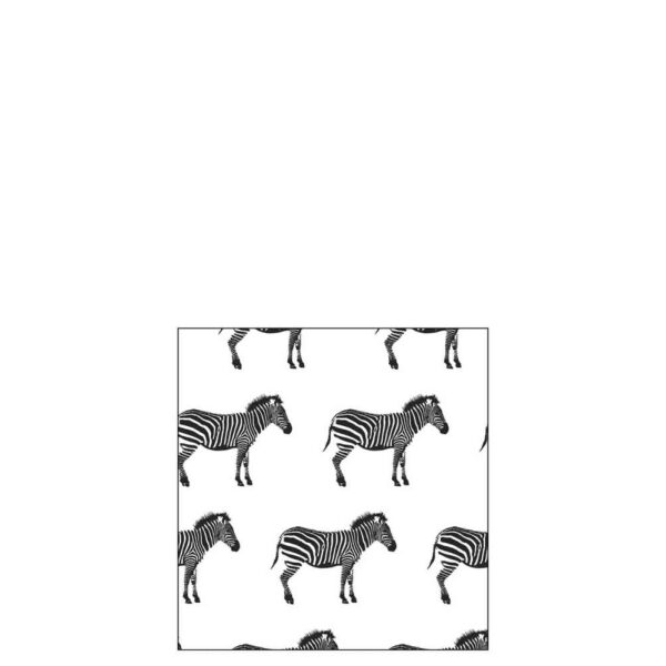 PACK 20 NAPKINS ZEBRA PAPER BLACK SMALL