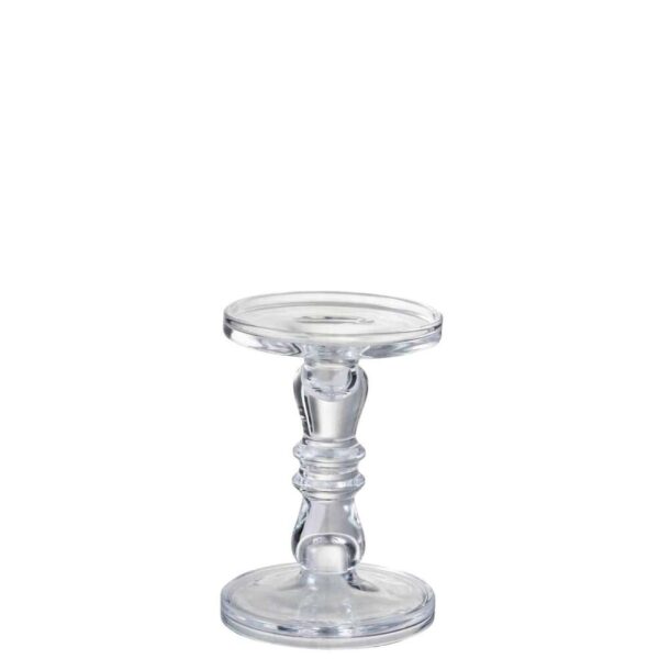 CANDLESTICK/CANDLE HOLDER LETI GLASS TRANSPARENT SMALL