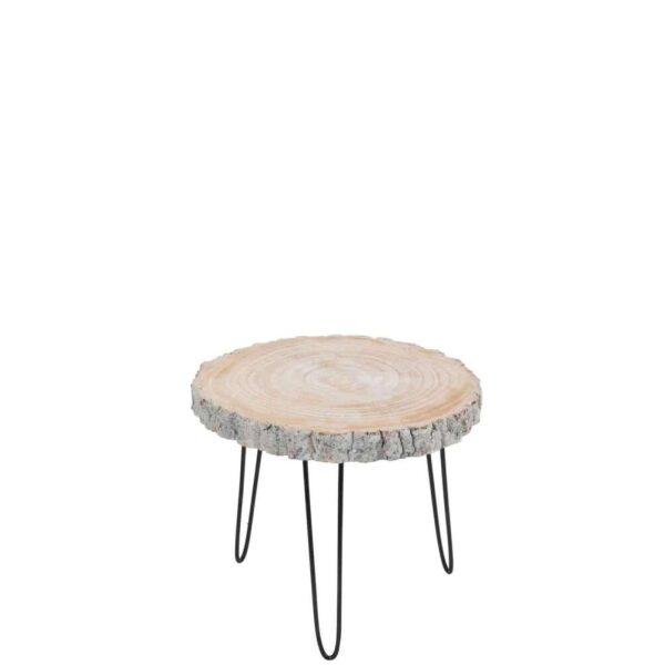 SIDETABLE PAULOWNIA WOOD/IRON GREY WASH SMALL
