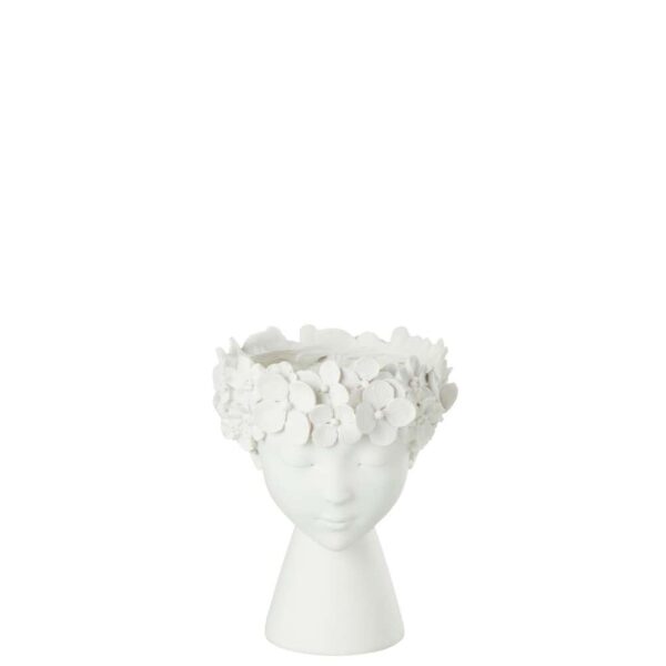FLOWERPOT HEAD RESIN WHITE SMALL