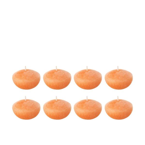 BOX 8 FLOATING CANDLE ORANGE SMALL-4H