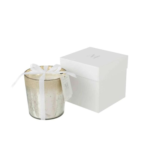 SCENTED CANDLE M-CHIC GLASS SILVER MEDIUM 80H