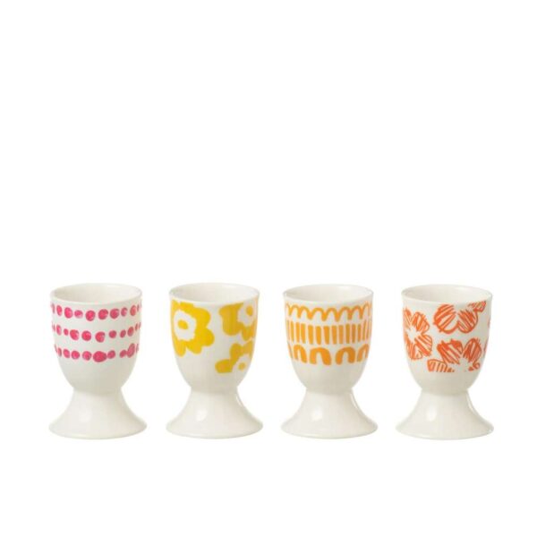 SET OF 4 EGG CUPS IN WINDOWBOX CERAMIC MIX