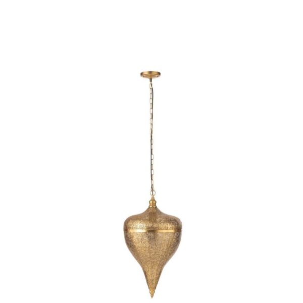 HANGING LAMP DROP METAL GOLD LARGE