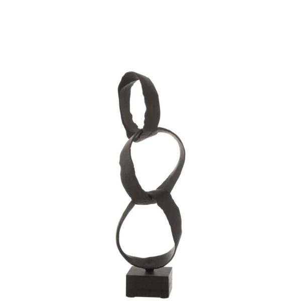 FIGURE RINGS ON FOOT ALUMINIUM BLACK SMALL
