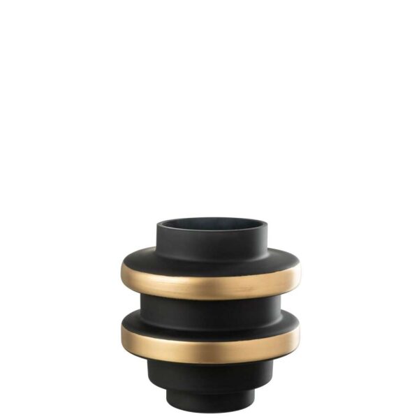 VASE KYLE GLASS BLACK/GOLD LARGE