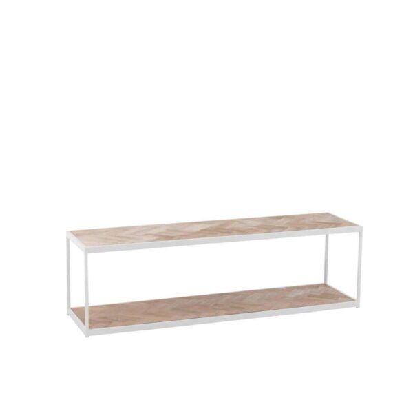 COFFEE TABLE ZIGZAG WOOD/METAL NATURAL/WHITE