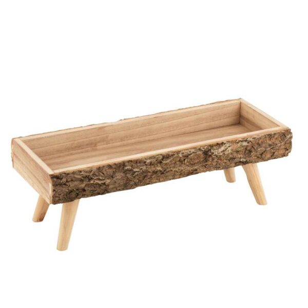 FLOWERPOT ON FOOT RECTANGLE PAULOWNIA WOOD NATURAL LARGE