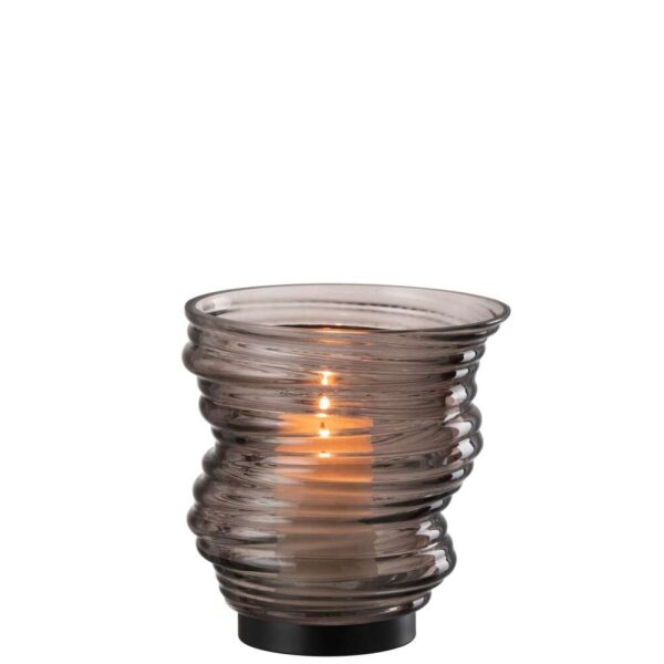 VASE TORNADO GLASS GREY SMALL