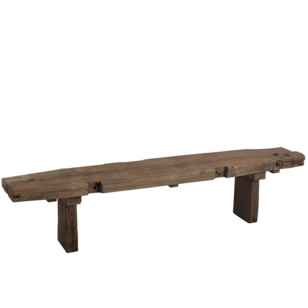 BENCH ROUGH RECYCLED WOOD BROWN