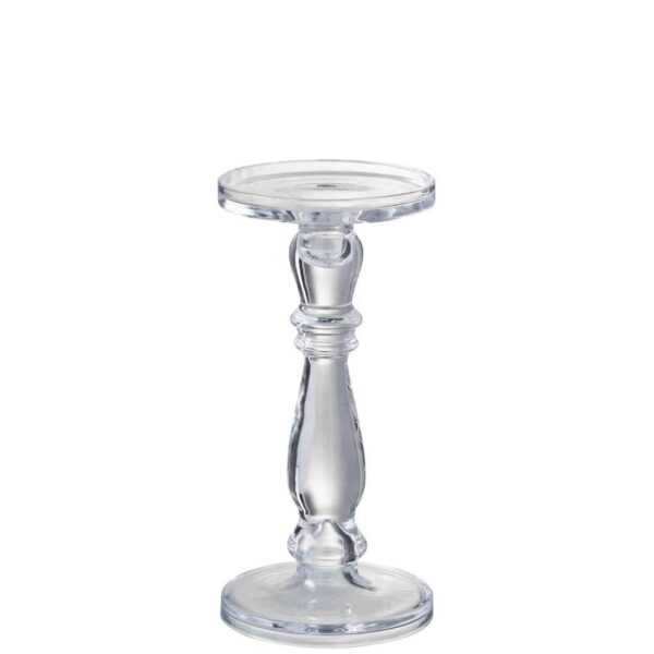 CANDLESTICK/CANDLE HOLDER LETI GLASS TRANSPARENT MEDIUM