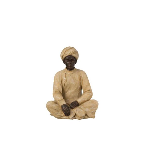 INDIAN FIGURE SITTING POLY BEIGE/BROWN MEDIUM