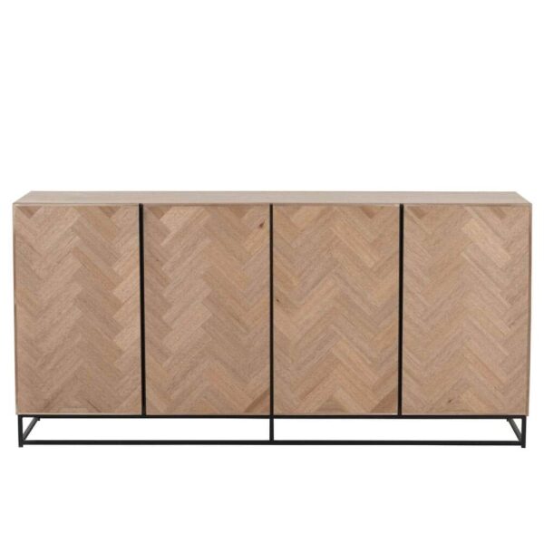 DRESSER 4 DOORS ZIGZAG WOOD/METAL NATURAL/BLACK