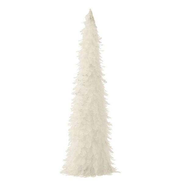 CONE DECO+GLITTERS FEATHERS WHITE
