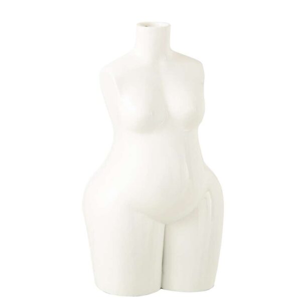 VASE LADY BODY POLYRESIN SHINY WHITE LARGE