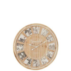 WALL CLOCK PHOTO BEAUTIFUL MDF NATURAL