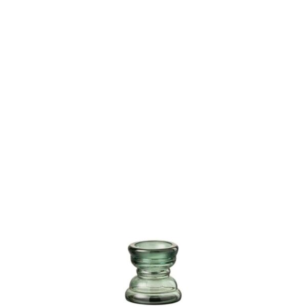CANDLE HOLDER NICE GLASS GREEN SMALL