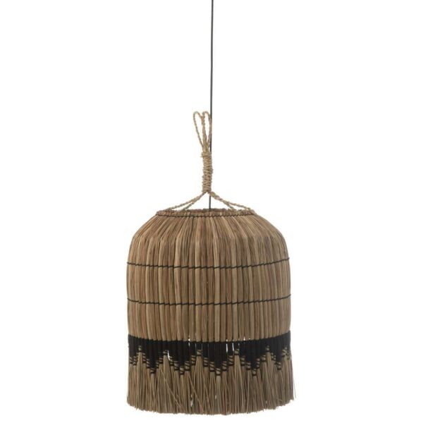 HANGING LAMP THREAD PATTERN SEAGRASS NATURAL/BLACK
