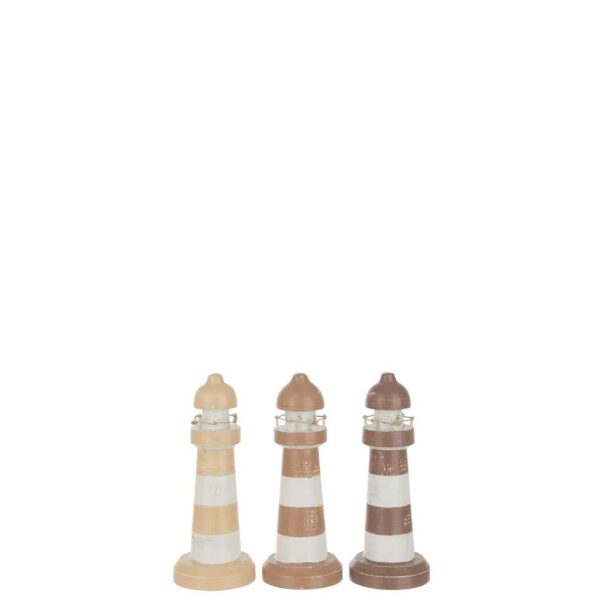 LIGHTHOUSE ALBASIA WOOD BROWN/WHITE MEDIUM ASSORTMENT OF 3