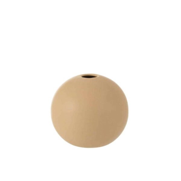 VASE BALL CERAMIC BEIGE MEDIUM