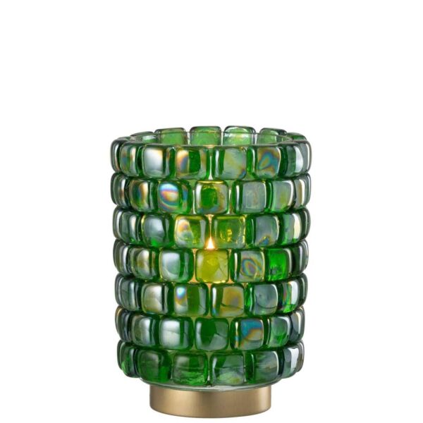 HURRICANE SQUARE MOSAIC GLASS GREEN LARGE