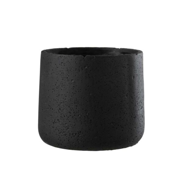 FLOWER POT POTINE CEMENT BLACK LARGE