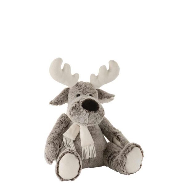 ELK+SCARF PLUSH GREY/WHITE MEDIUM