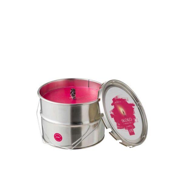 OUTDOORS CANDLE PAINT IKOKO POT METAL/WAX FUCHSIA SMALL 50H