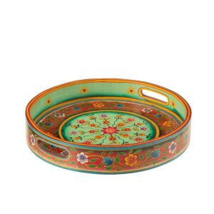 TRAY HANDLES ROUND MANGO WOOD MIX