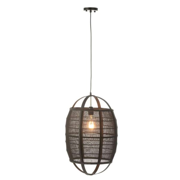 HANGING LAMP ION LINEN/BAMBOO BLACK SMALL