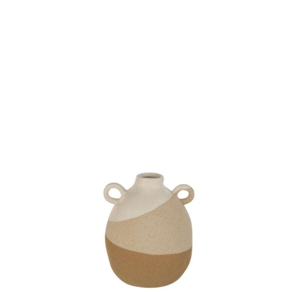 VASE EAR CERAMIC BEIGE/LIGHT BROWN SMALL