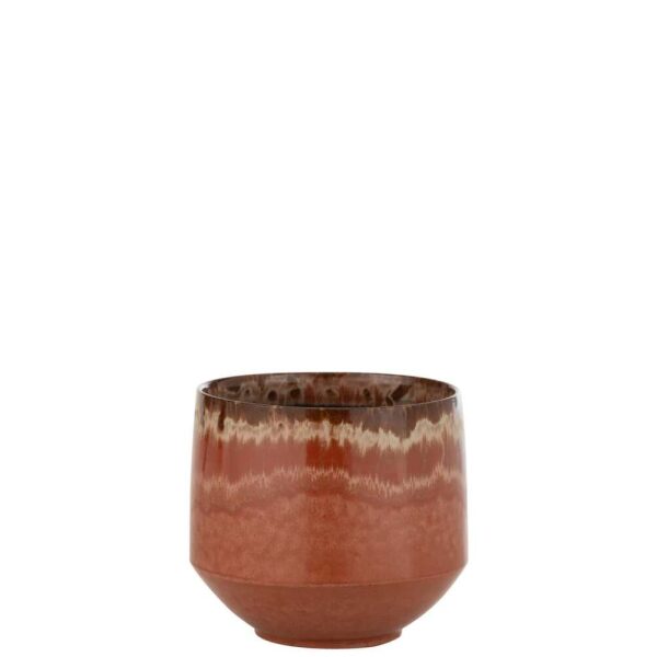 FLOWERPOT ALINE CERAMIC RUST BROWN MEDIUM