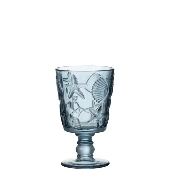 WINE GLASS SEA GLASS LIGHT BLUE