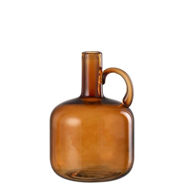 VASE 1 HANDLE GLASS BROWN