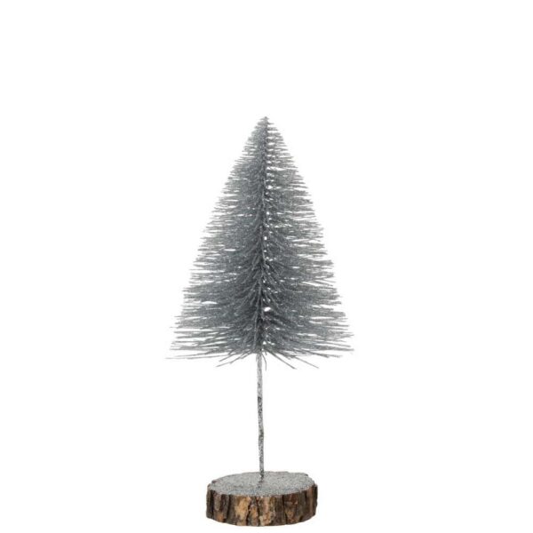 CHRISTMAS TREE DECO GLITTER SILVER LARGE