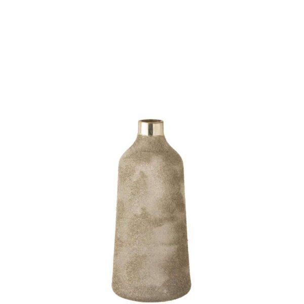 VASE FROSTY ROUND GLASS SILVER
