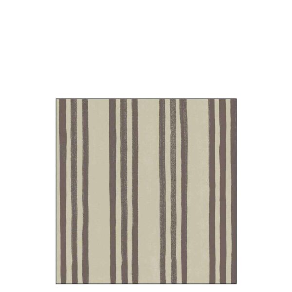 PACK 20 NAPKINS STRIPES PAPER TAUPE/BROWN LARGE