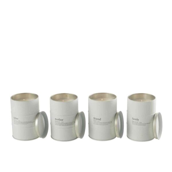 SCENTED CANDLE FAMILY ENGLISH-FRENCH WHITE 55H ASSORTMENT OF 4