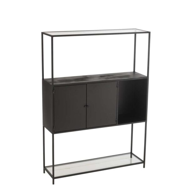 SHELF RECTANGLE METAL/GLASS BLACK