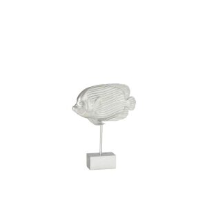 TROPICAL FISH ON FOOT POLY SILVER