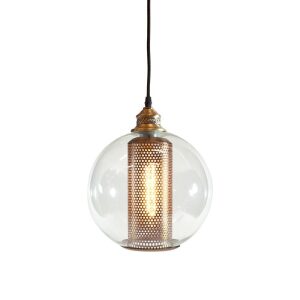 Lampe Tak Rør Klart Glass/Metall 25X32Cm