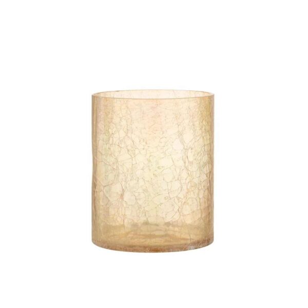HURRICANE CRACKLE GLASS AMBER LARGE