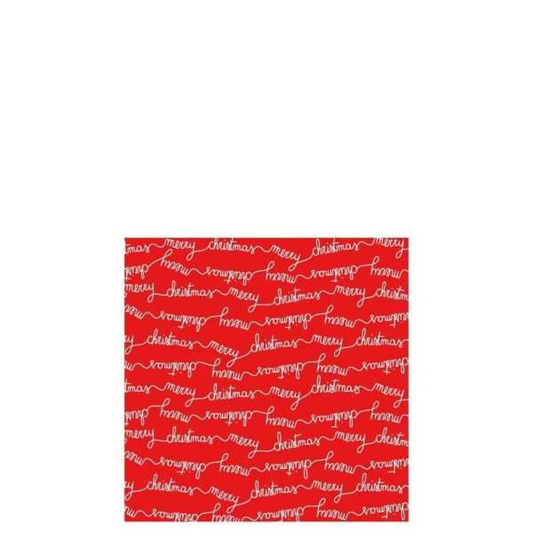 PACK 20 NAPKINS MERRY CHRISTMAS PAPER RED/WHITE LARGE