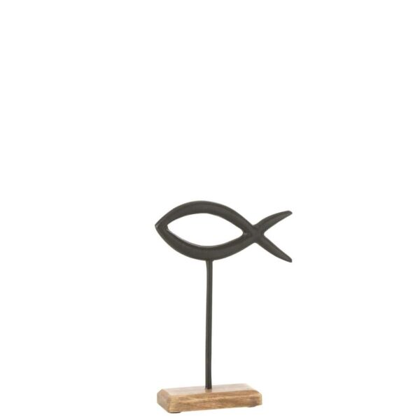 FISH ON STAND ALUMINIUM BLACK
