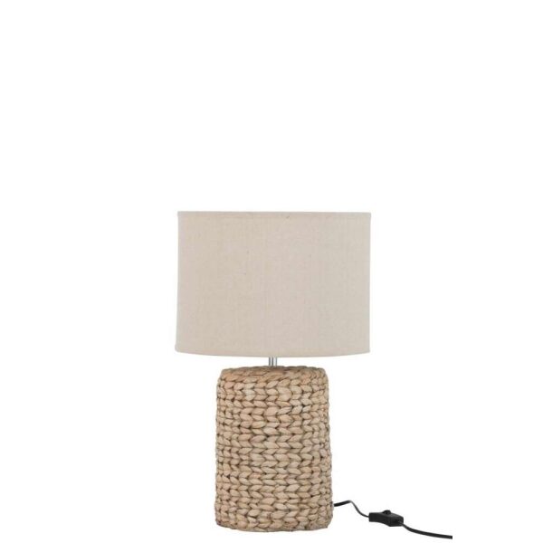 LAMP FOOT+SHADE THICK BRAID CONCRETE/COTTON NATURAL S